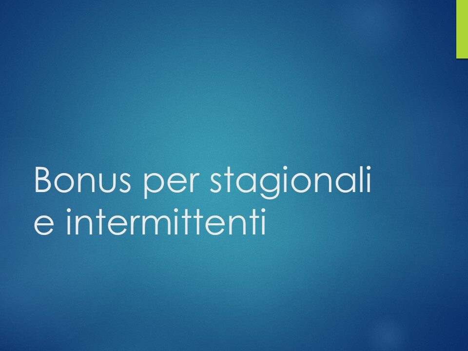 Bonus per stagionali
